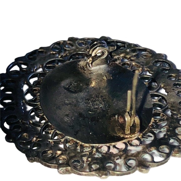 Vintage Jose Luis Flores JLF 925 Sterling Silver Taxco Petrified Wood Brooch - Picture 7 of 7